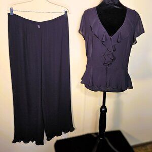VS Vintage 2pc  Black Sheer/Chiffon Pajamas Size L